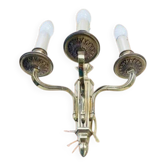 Antique wall light with 3 arms in gilded bronze, Louis XVI style.