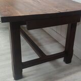 Farmhouse table 3m60 extendable solid oak and its two benches