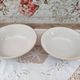 Set of 2 pull-out salad bowls in porcelain Bavaria beige bordered gold model Jutta