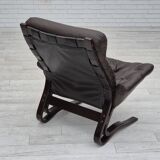 1970s, Scandinavian design, lounge chair, original condition, leather, bent wood.