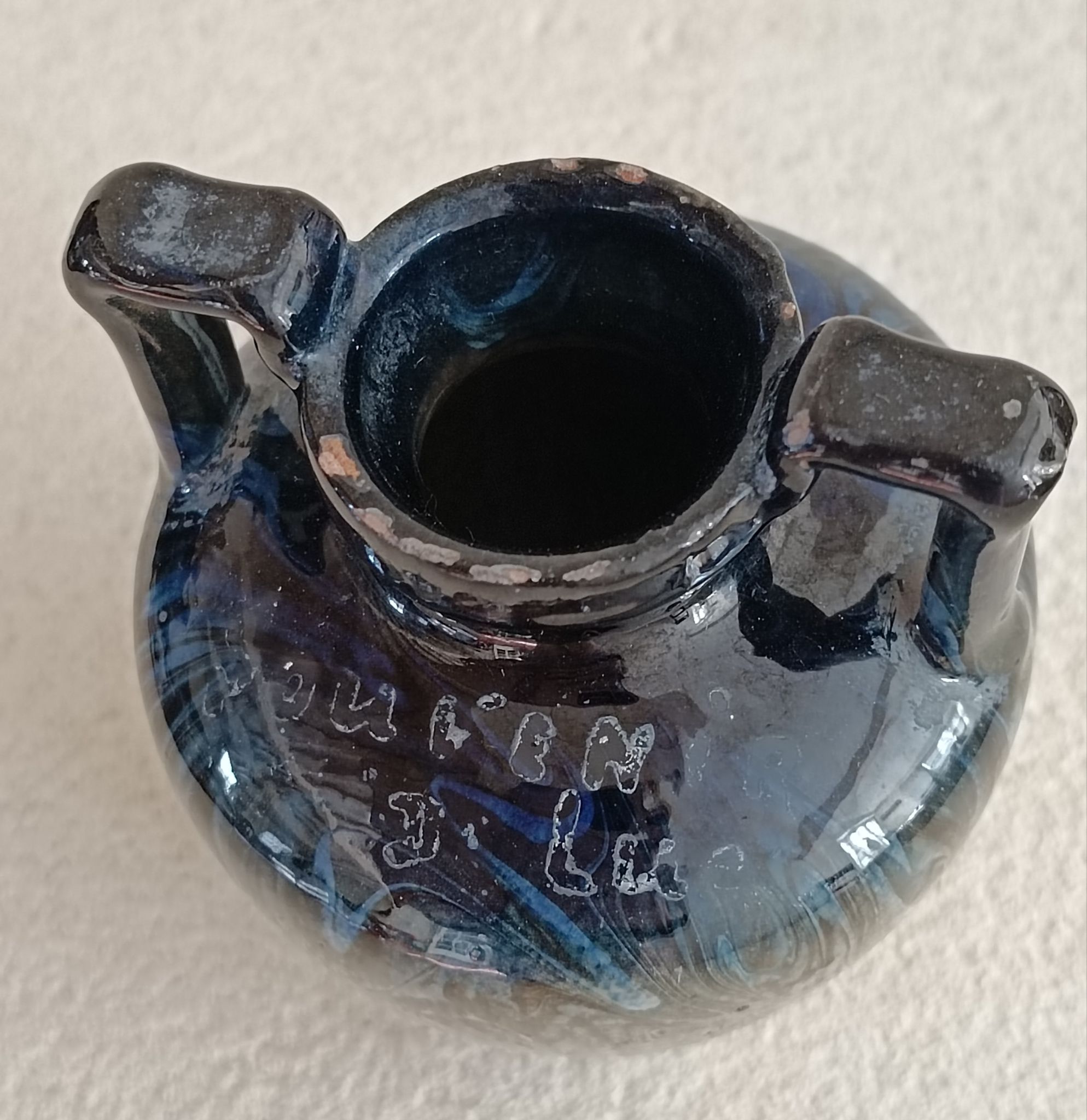 Vase décor jaspé