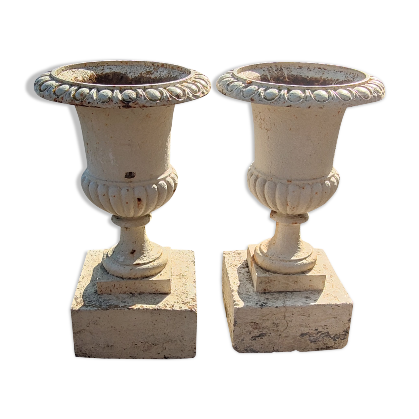 Pair of ancient medici cast iron
