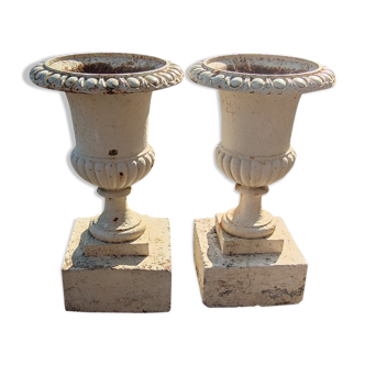 Pair of ancient medici cast iron