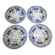 Lot of 4 flat plates Creil Montereau model Flora