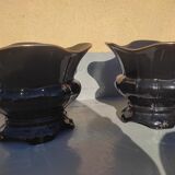 Pair of black earthenware planters