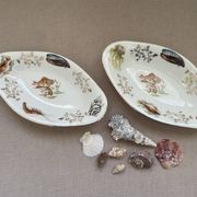 Pair of vintage marine-themed dishes in Berry porcelain.