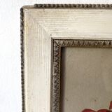 Triptych of old watercolors, flowers, 19th century