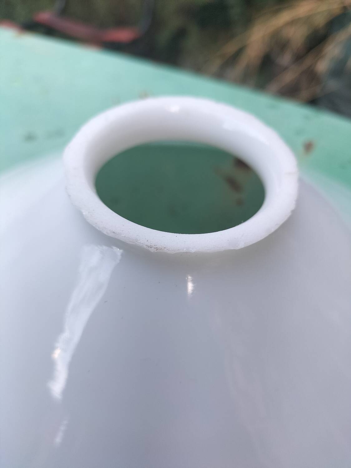 Opaline cone pendant light