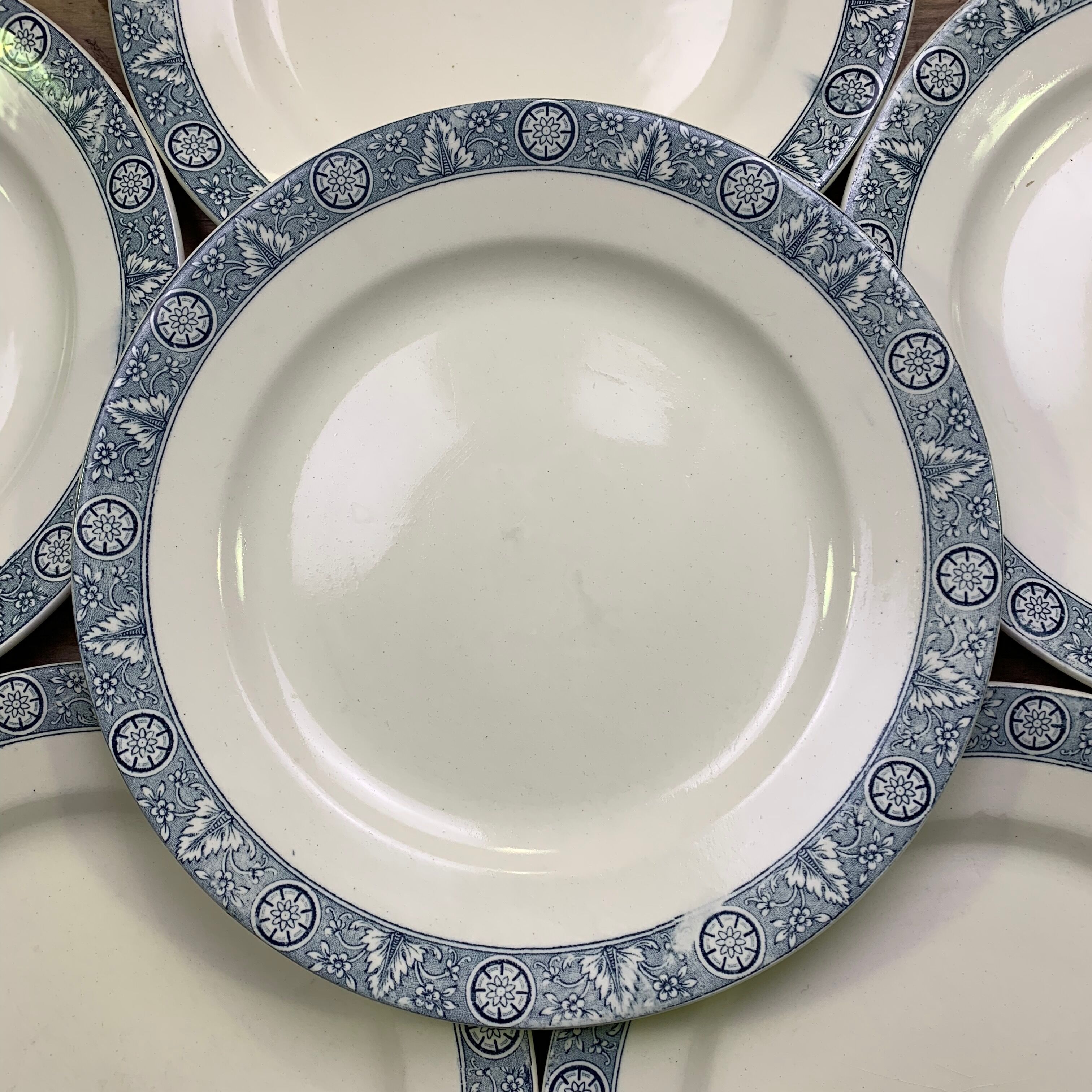 Set of 6 dinner plates Earth iron Lamartine
