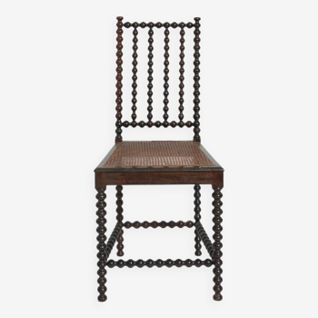 Chaise en bois tourné et cannage, XIXème s.