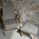 Armchair and its footrest 60s