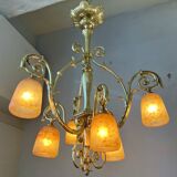 Art Deco tulip chandelier Daum
