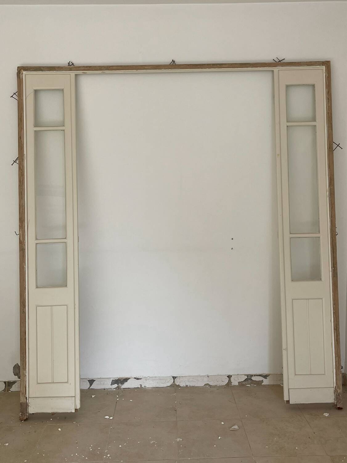 Antique 1930s double glazed door + glazed sides + frame