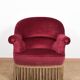 Sofa and pair of toad armchairs in red velvet.