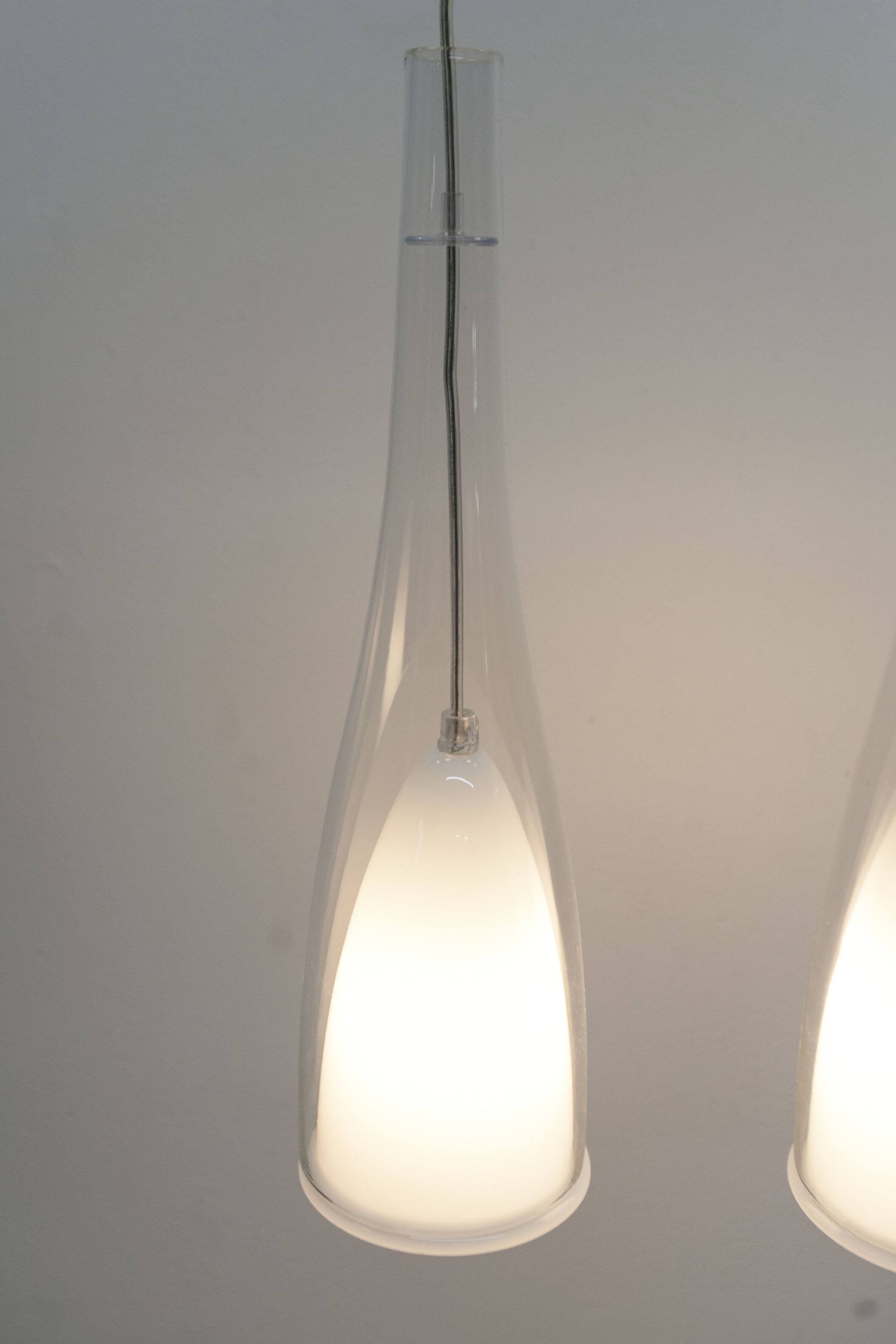 Pair of IKEA klockspel pendant lamps from 1980, cleaned and working