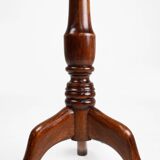 20th Century English small round tilt top table in solid oak, UK