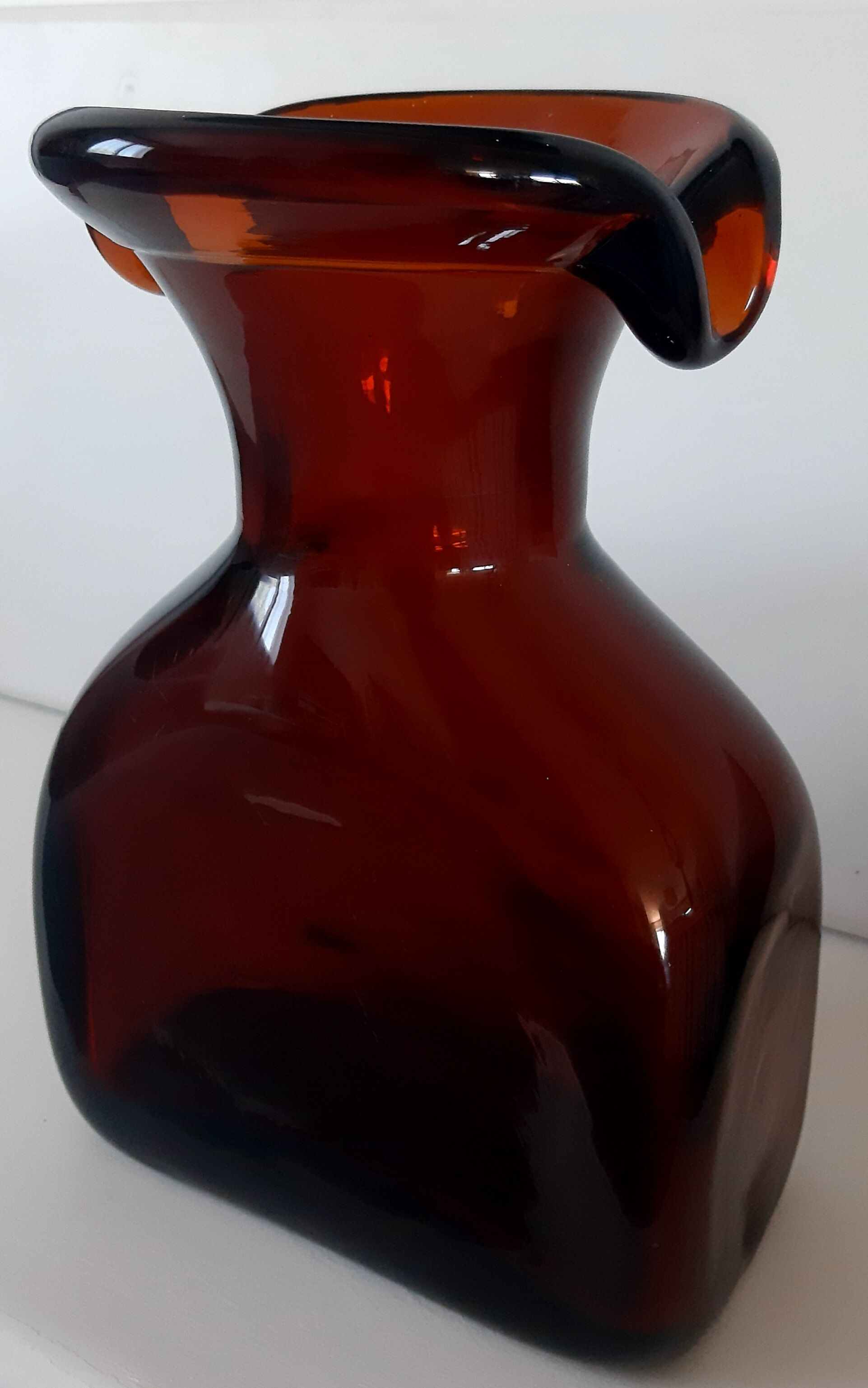 Blown glass amber vase