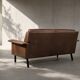 Mid-Century Danish Modern 2-Seater Brown Leather Sofa 3330 by  Arne Vodder