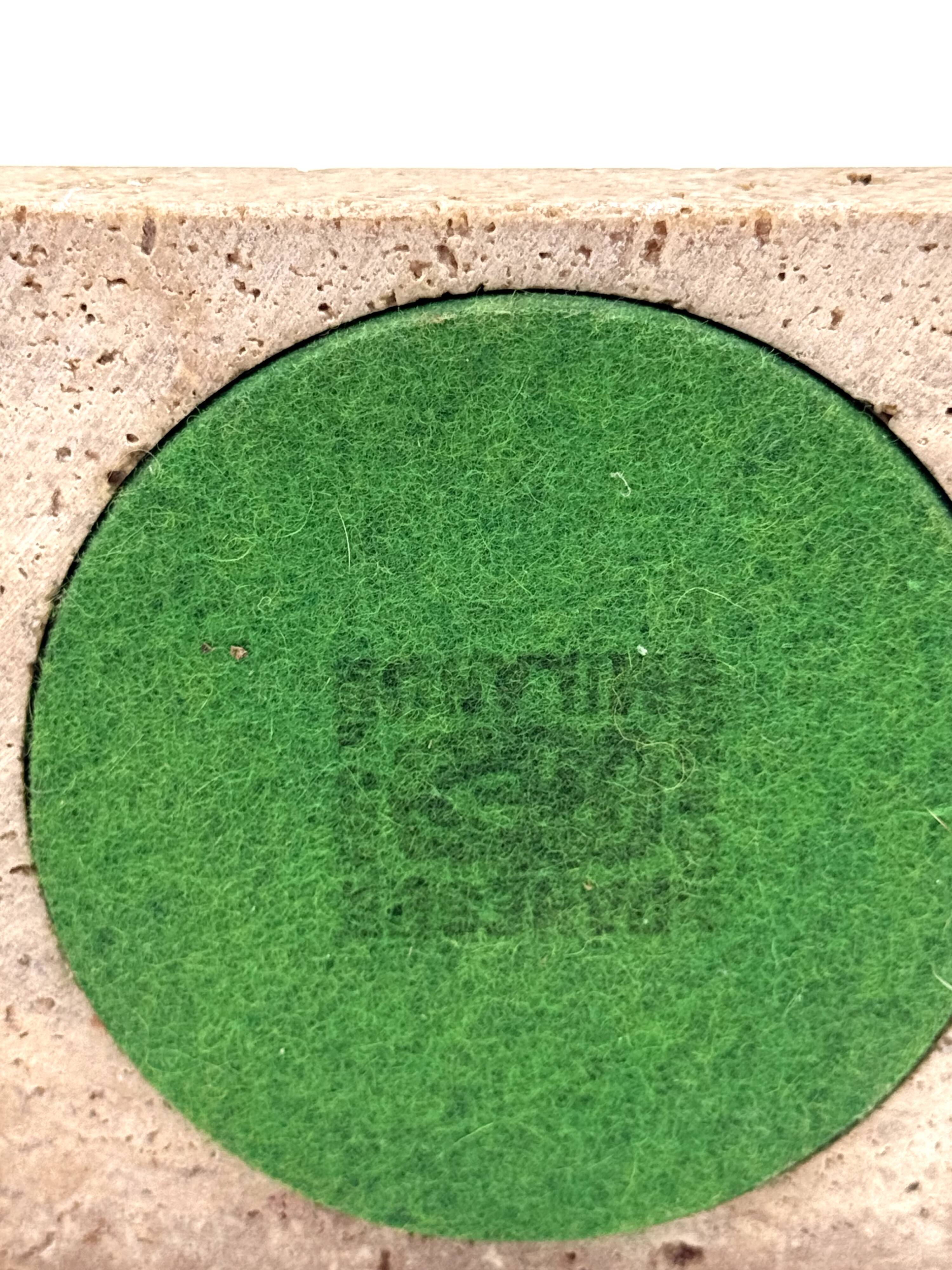 Enzo Mari, Set of 2 travertine desk organizers, Danese Italy 1970s