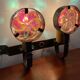 Appliques vintage en ferforgé et pâte De verre Murano des années 50-60