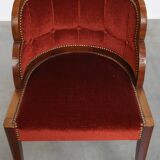 Art Deco “clouds” dining room/side chair with luxurious red upholstery