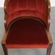 Chaise de salle à manger/d'appoint Art Déco « nuages » avec un luxueux revêtement rouge