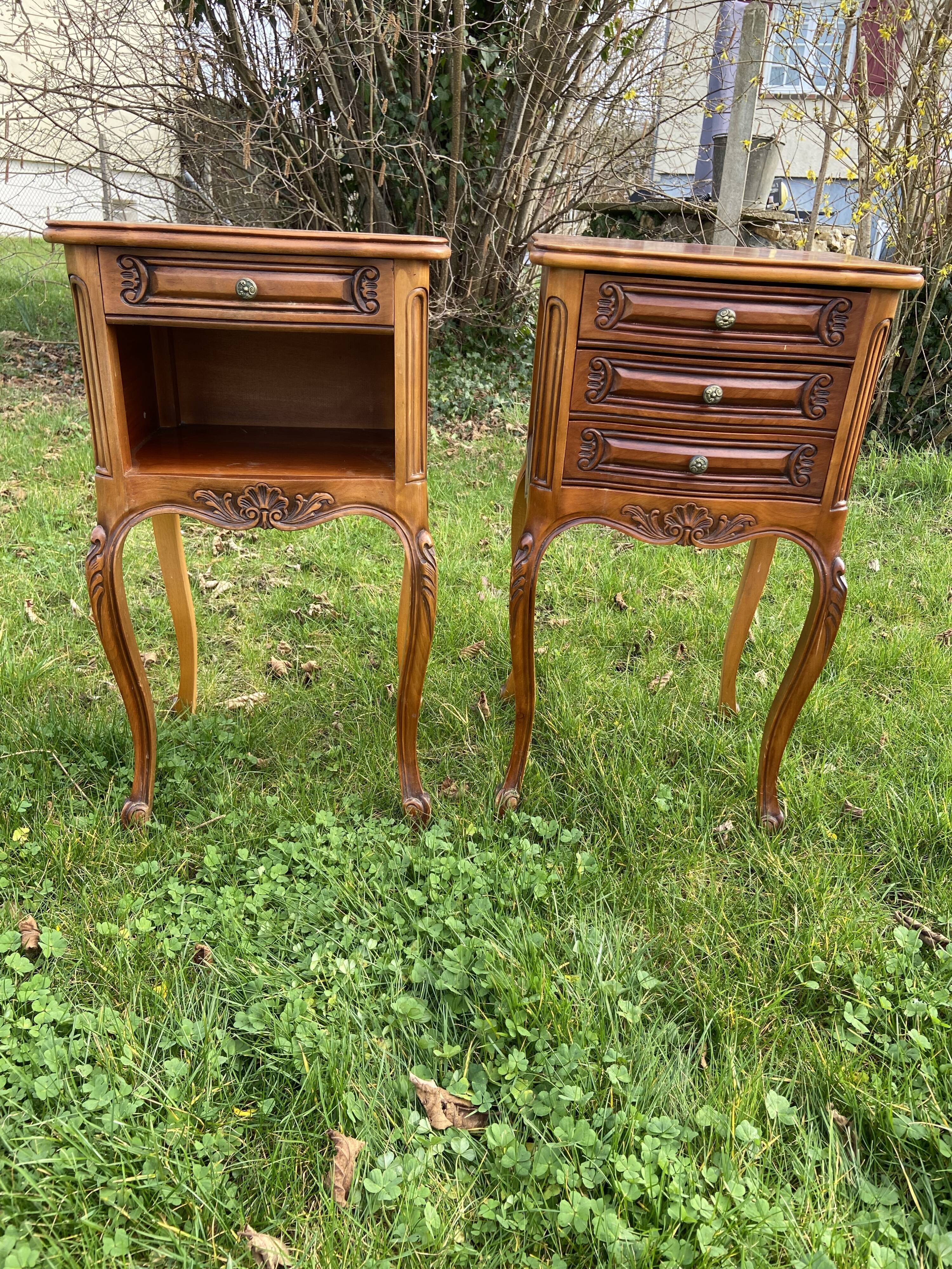 Pair of Bedside Tables Louis XV Style