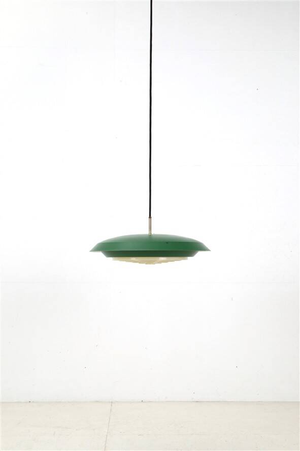 Rare big Lyfa Space Age pendant lamp / Mid-century Danish modern design / 1960s / 1970s / green