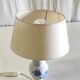 Table lamp in porcelain with painted floral decoration - mid 20th century