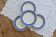 4 dessert plates in white porcelain with blue borders – Bistro style