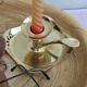 Golden brass candle holder