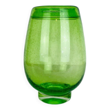 Vintage green bubble glass vase