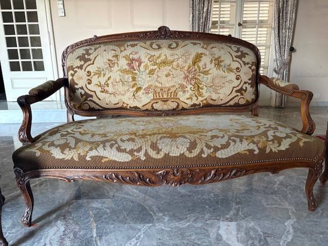 Sofa and 4 Louis XV style armchairs