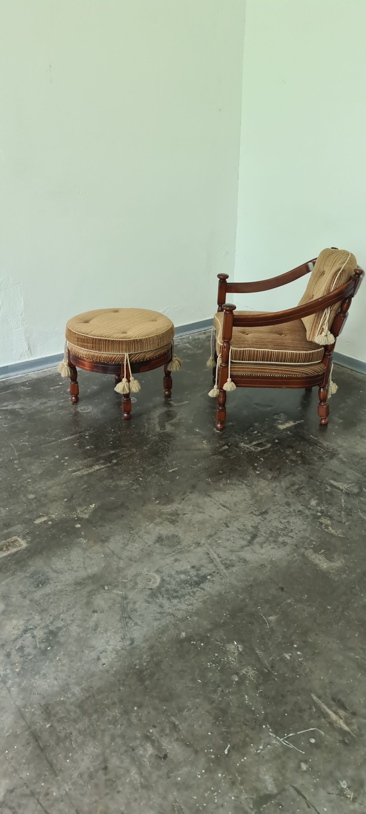 Armchair and ottoman