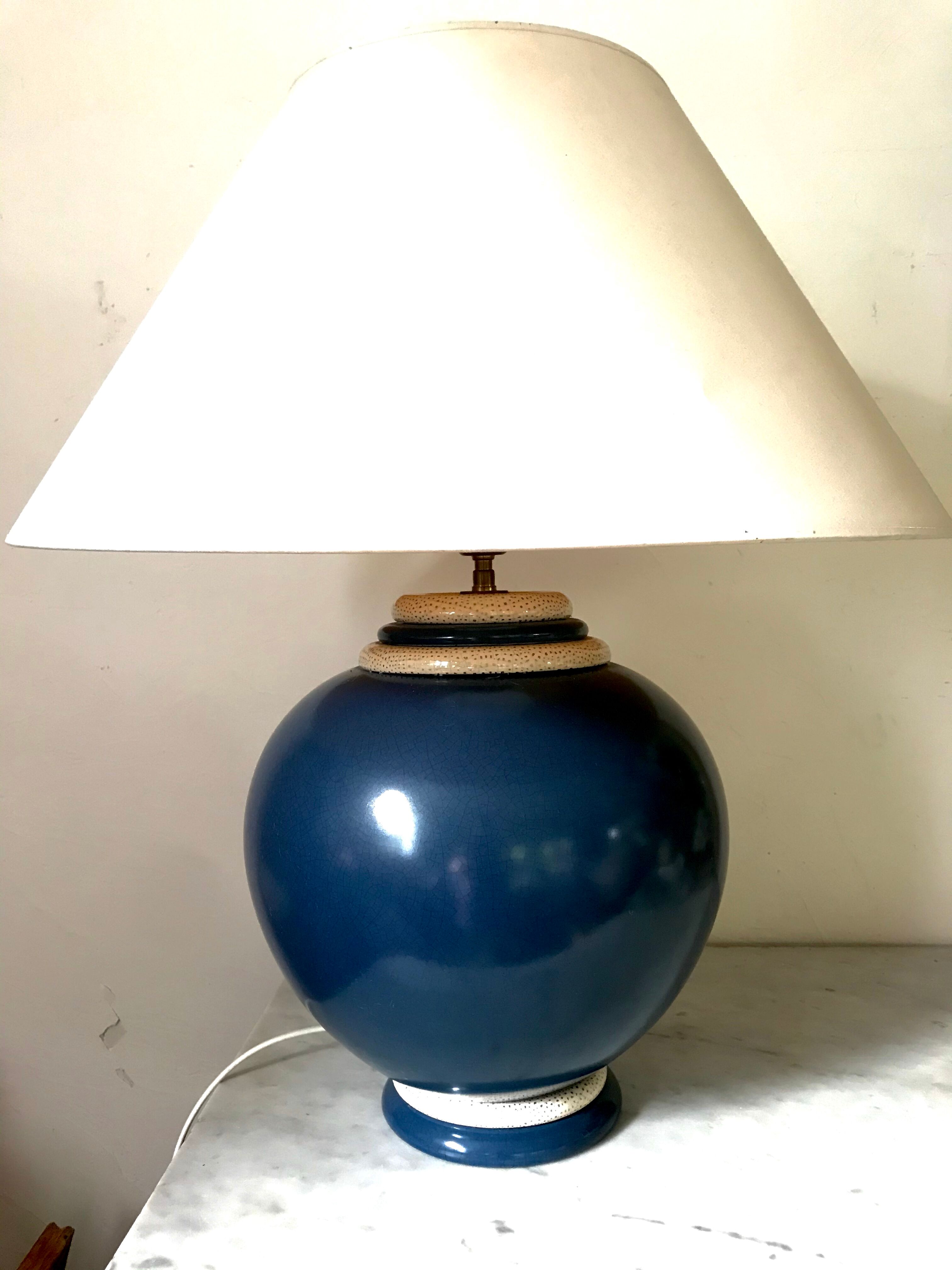 Kostka cracked ceramic lamp