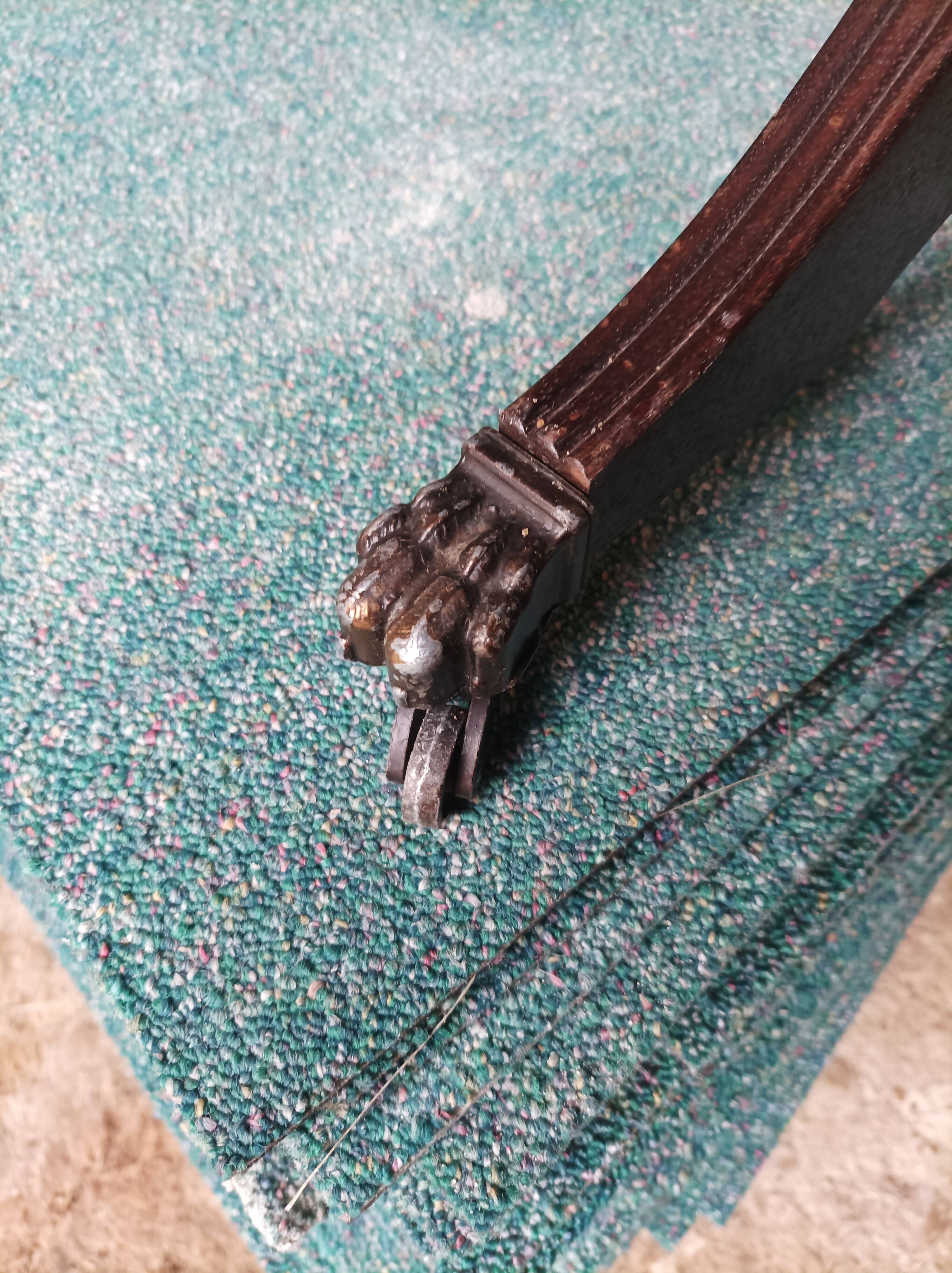 Folding table with a leather top