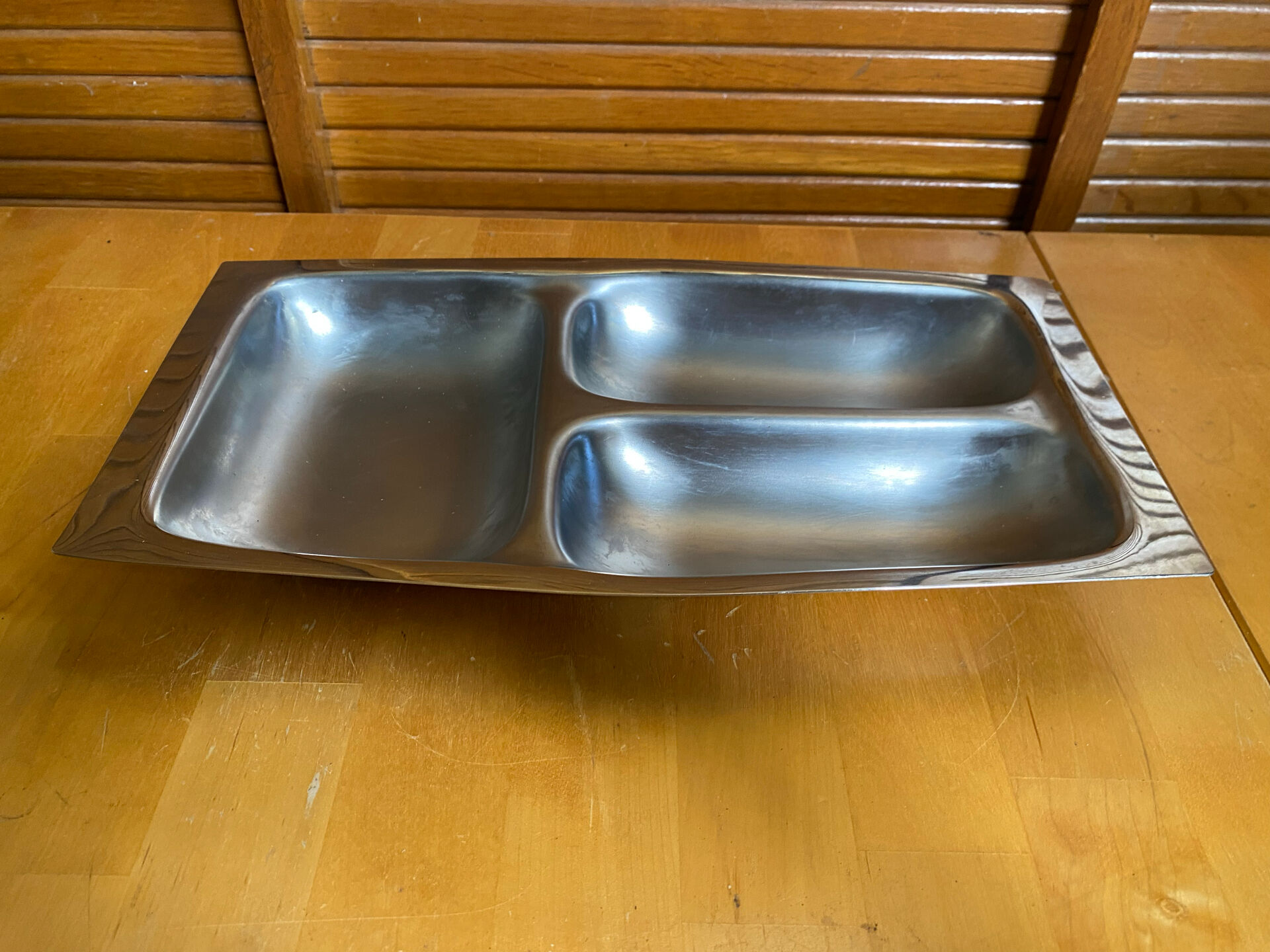 Plat de service ancien chichester inox made in england vintage #e164