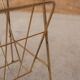Vintage gold metal magazine rack