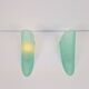 Vintage Triangular Conical Wall Sconces in Green Frosted Glass, 1990s, Set of 2