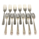 Set of 12 Vintage Design Silver Metal Dessert Cake Forks 1
