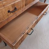Commode vintage en rotin