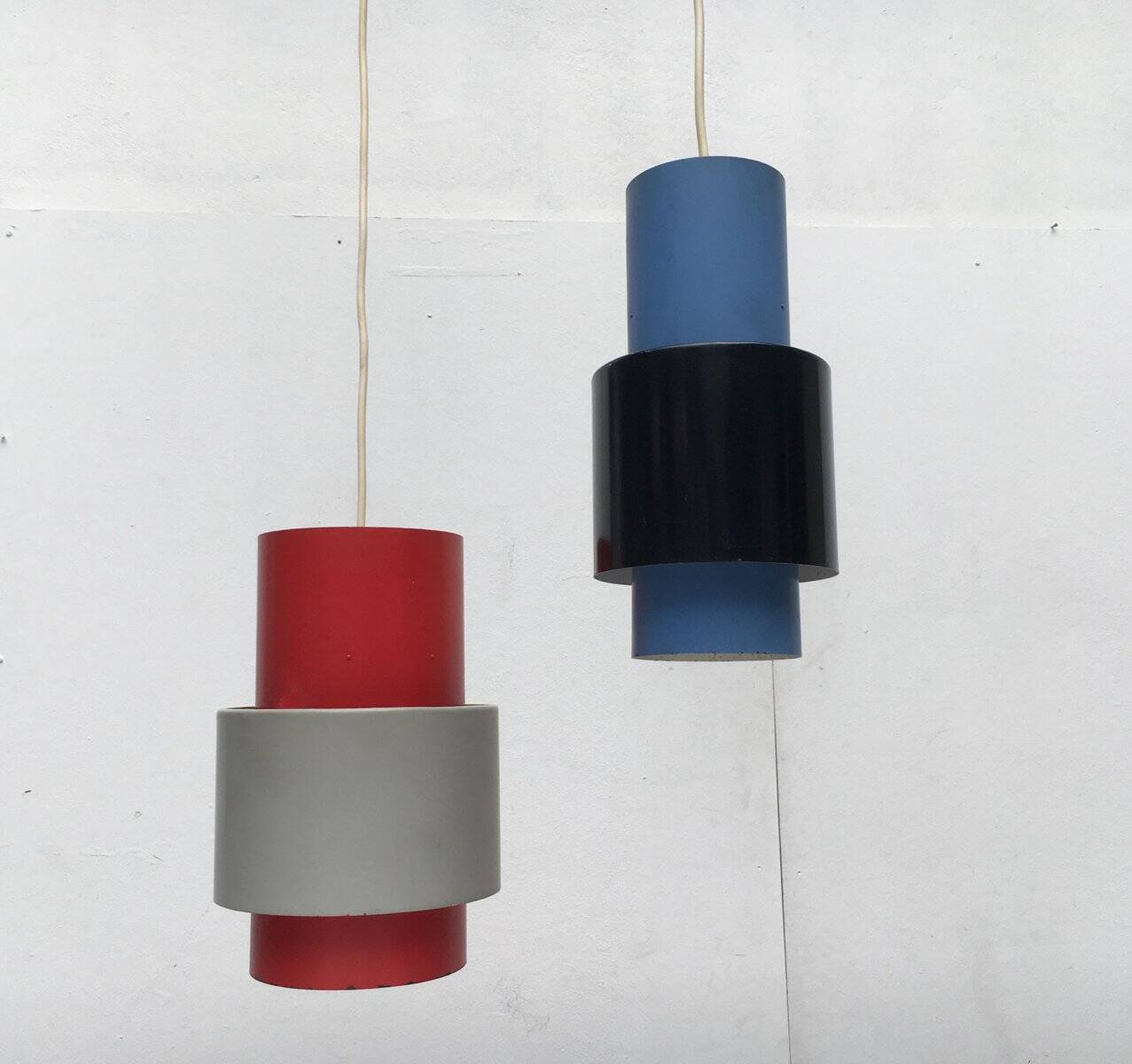 Mid-century metal pendant lights, set of 2