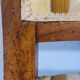 Fauteuil Directoire en hêtre or et tapisserie blanche France 19ème