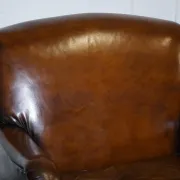 Set of Hand-Dyed Leather Cigar Chairs