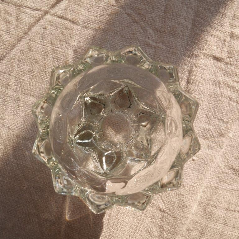 Set of 5 glass candle holders, star shape