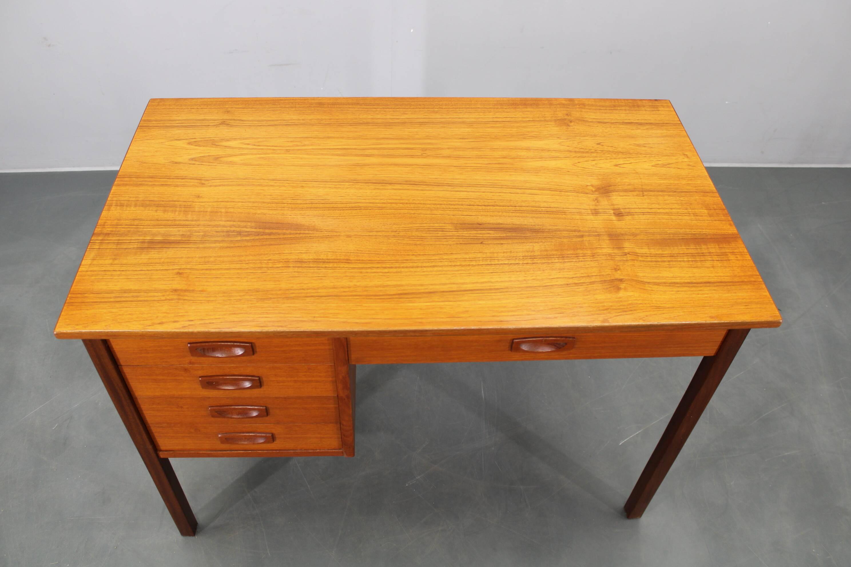 Mid-century Danish freestanding teak writing desk