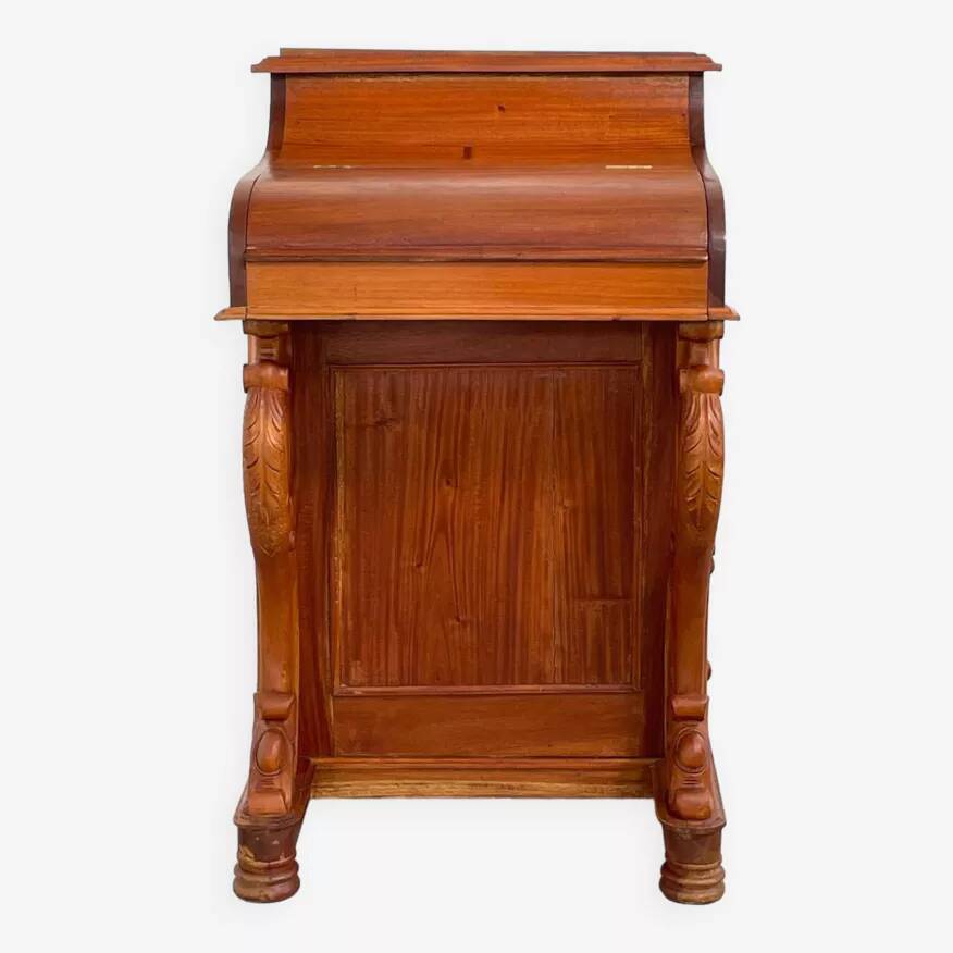 20th century Davenport desk with walnut piano top