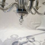 Lustre en verre de murano forme goutte ancien 6 branches vintage
