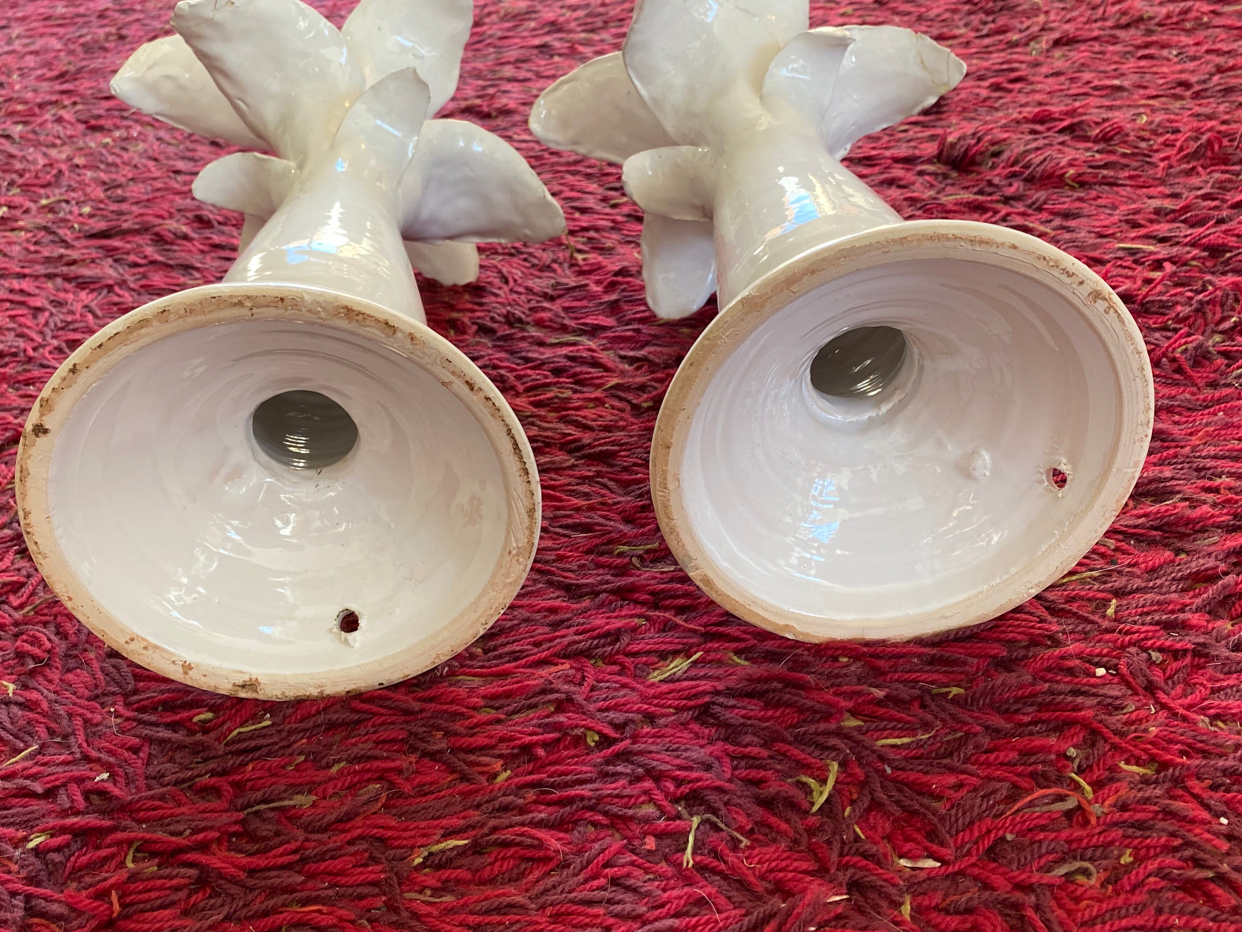 Pair of Jean Roger ceramic palm lamps