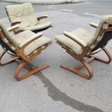 Set of Three Armchairs, Rybo Rykken & Co., Norway, 1970s